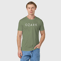Футболка хлопковая мужская Ozark white logo, цвет: авокадо — фото 2