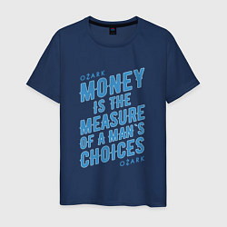 Футболка хлопковая мужская Money is the measure, цвет: тёмно-синий