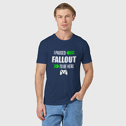 Футболка хлопковая мужская Fallout I Paused, цвет: тёмно-синий — фото 2