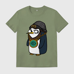 Футболка хлопковая мужская Пингвин бастард, цвет: авокадо