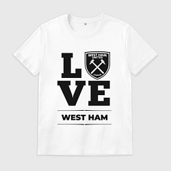 Футболка хлопковая мужская West Ham Love Классика, цвет: белый
