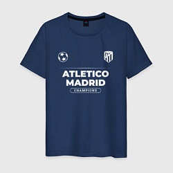 Футболка хлопковая мужская Atletico Madrid Форма Чемпионов, цвет: тёмно-синий