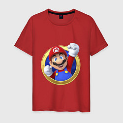 Футболка хлопковая мужская Марио 3d, цвет: красный