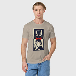 Футболка хлопковая мужская Kiki Service, цвет: миндальный — фото 2