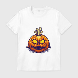 Футболка хлопковая мужская Праздник - Хэллоуин, цвет: белый