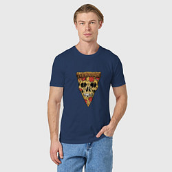 Футболка хлопковая мужская Pizza - Skull, цвет: тёмно-синий — фото 2