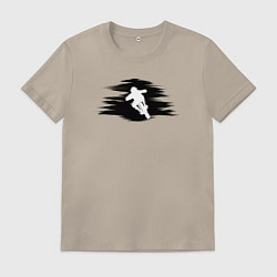 Футболка хлопковая мужская Погнали кататься, цвет: миндальный