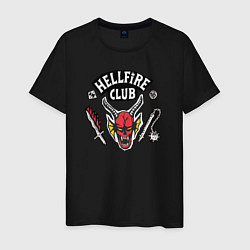 Футболка хлопковая мужская Hellfire Club Sticker Stranger Things 4, цвет: черный