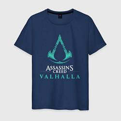 Футболка хлопковая мужская Assassins creed valhalla, цвет: тёмно-синий