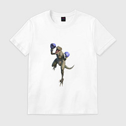 Футболка хлопковая мужская DINOSAUR BOXER, цвет: белый