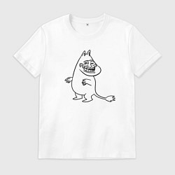 Футболка хлопковая мужская Муми-Троллфейс, цвет: белый