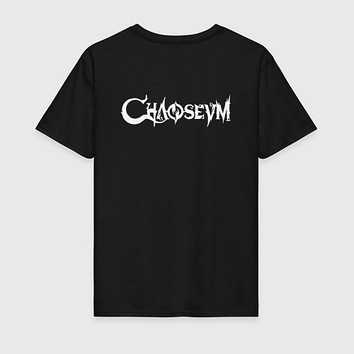 Мужская футболка Chaoseum White Logo спина / Черный – фото 2