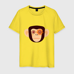 Футболка хлопковая мужская Злая кибер обезьяна, цвет: желтый