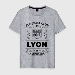 Футболка хлопковая мужская Lyon: Football Club Number 1 Legendary, цвет: меланж
