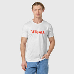 Футболка хлопковая мужская Redfall logo, цвет: белый — фото 2