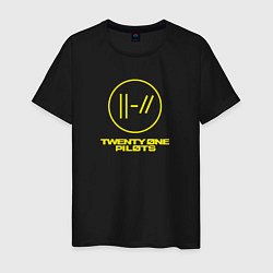 Футболка хлопковая мужская Twenty one pilots, Логотип, цвет: черный