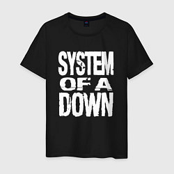 Футболка хлопковая мужская System of a Down логотип, цвет: черный