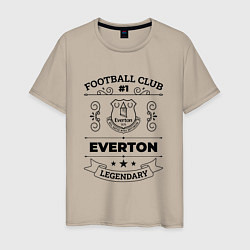 Футболка хлопковая мужская Everton: Football Club Number 1 Legendary, цвет: миндальный