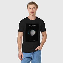Футболка хлопковая мужская Moon Луна Space collections, цвет: черный — фото 2
