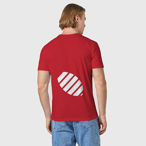 Мужская футболка Енот с хвостом белый / Красный – фото 4