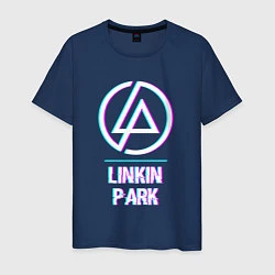 Футболка хлопковая мужская Linkin Park Glitch Rock, цвет: тёмно-синий