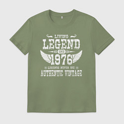 Футболка хлопковая мужская Живая легенда 1976 года, цвет: авокадо
