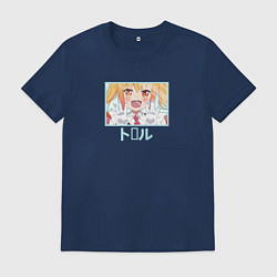 Футболка хлопковая мужская Канна в зазеркалье Дракорничная госпожи Кобаяси, цвет: тёмно-синий