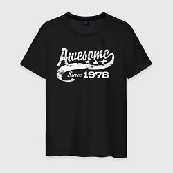 Футболка хлопковая мужская Awesome Since 1978, цвет: черный