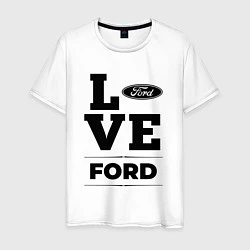 Футболка хлопковая мужская Ford Love Classic, цвет: белый