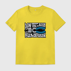 Футболка хлопковая мужская Dont Be A Loser, Buy A Defuser, цвет: желтый
