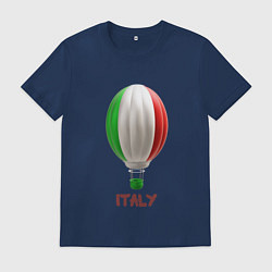 Футболка хлопковая мужская 3d aerostat Italy flag, цвет: тёмно-синий