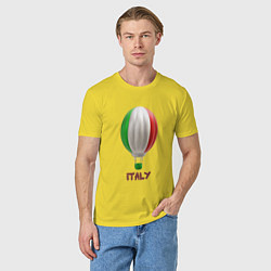 Футболка хлопковая мужская 3d aerostat Italy flag, цвет: желтый — фото 2
