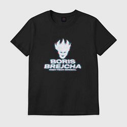 Футболка хлопковая мужская Борис Брейча глитч эффект, цвет: черный