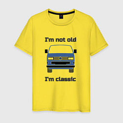 Футболка хлопковая мужская Volkswagen Im not old Im classic, цвет: желтый