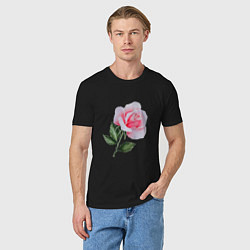 Футболка хлопковая мужская Gentle Rose, цвет: черный — фото 2