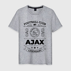 Футболка хлопковая мужская Ajax: Football Club Number 1 Legendary, цвет: меланж
