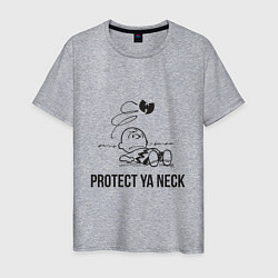 Футболка хлопковая мужская WU Protect Ya Neck, цвет: меланж