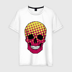 Футболка хлопковая мужская Pop-art skull, цвет: белый