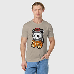 Футболка хлопковая мужская Космо панда, цвет: миндальный — фото 2