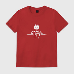 Футболка хлопковая мужская Stray ровный логотип, цвет: красный