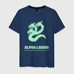 Футболка хлопковая мужская Альфа легион винтаж лого гидра, цвет: тёмно-синий