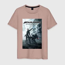 Футболка хлопковая мужская Metal Gear Rising Revengeance - poster, цвет: пыльно-розовый