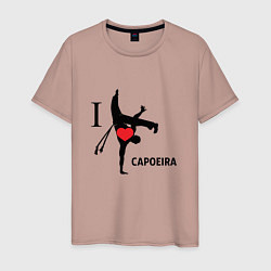 Футболка хлопковая мужская I LOVE CAPOEIRA, цвет: пыльно-розовый