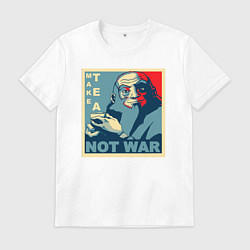 Футболка хлопковая мужская Make tea, not war, цвет: белый