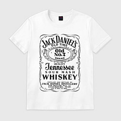 Футболка хлопковая мужская Виски Джек Дэниелс, цвет: белый