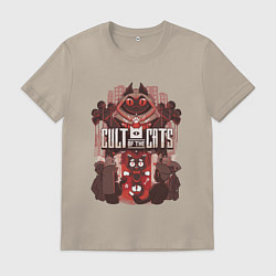 Футболка хлопковая мужская Cult Of The Cats, цвет: миндальный