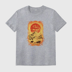 Футболка хлопковая мужская Бездорожье и медведи, цвет: меланж