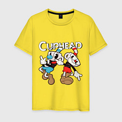 Футболка хлопковая мужская Cuphead - Mugman, цвет: желтый