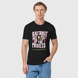 Футболка хлопковая мужская Плохие вещи - часть прогресса, цвет: черный — фото 2