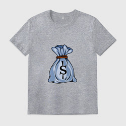 Футболка хлопковая мужская Мешок с долларами, цвет: меланж